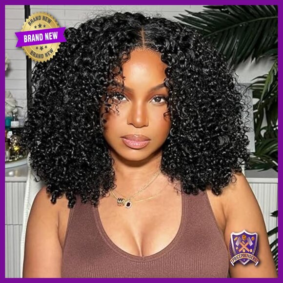 13x6 Lace Front Wig 250% Density Kinky Curly Human Hair Pre-Plucked main image 6